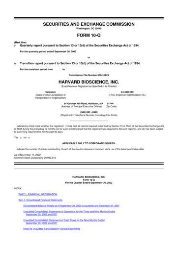 Thumbnail Harvard Bioscience 10-Q Quarterly Report FY 