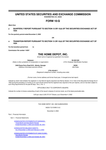 Vorschaubild Home Depot 10-Q Quartalsbericht  