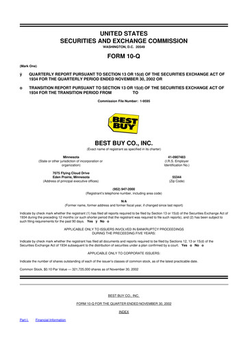 Thumbnail Best Buy 10-Q Quarterly Report FY 