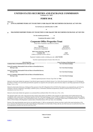 Thumbnail COPT Defense Properties 10-K Annual Report 