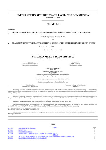 Thumbnail BJ's Restaurants
 10-K Annual Report 