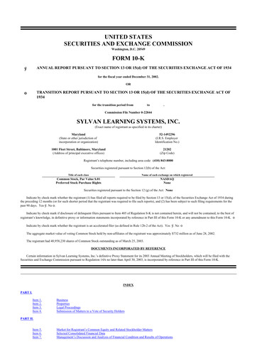 Thumbnail Laureate Education
 10-K Annual Report 