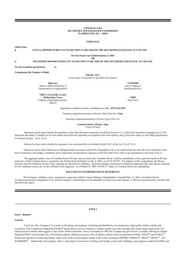 Vorschaubild Fossil Group 10-K Jahresbericht 