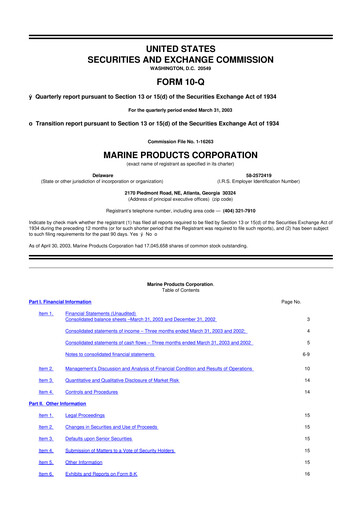 Miniature Marine Products Corporation 10-Q Rapport trimestriel  