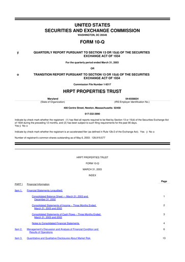 Vorschaubild Equity Commonwealth 10-Q Quartalsbericht  
