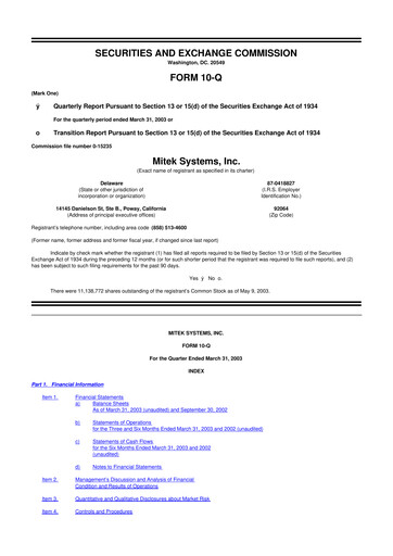 Thumbnail Mitek Systems
 10-Q Quarterly Report FY 