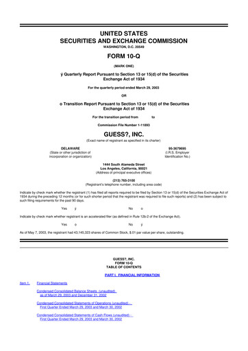 Thumbnail Guess 10-Q Quarterly Report FY 