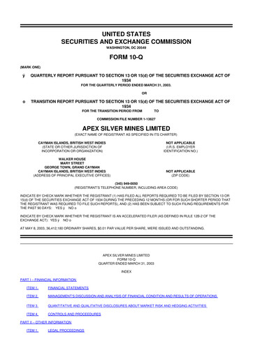 Miniature Golden Minerals
 10-Q Rapport trimestriel  