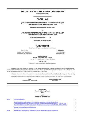 Thumbnail Tucows 10-Q Quarterly Report FY 