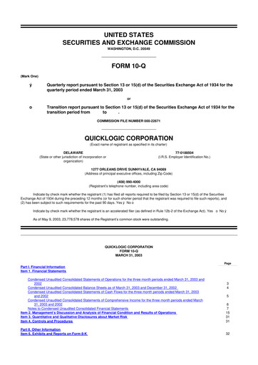 Thumbnail Quicklogic 10-Q Quarterly Report FY 