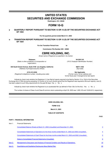 Miniature CBRE Group
 10-Q Rapport trimestriel  
