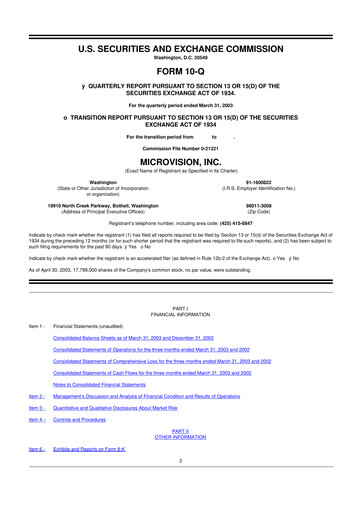 Thumbnail MicroVision 10-Q Quarterly Report FY 