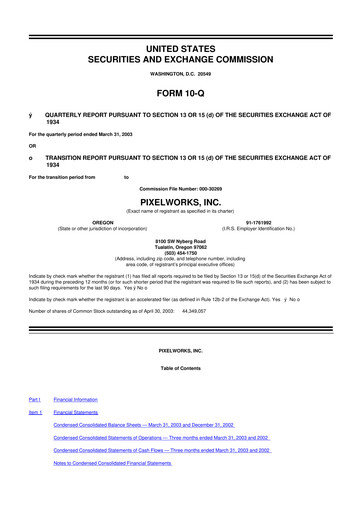 Miniature Pixelworks 10-Q Rapport trimestriel  