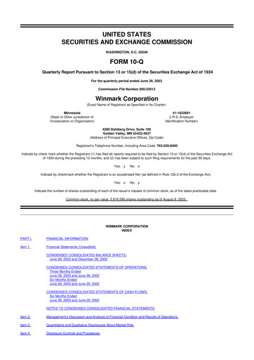 Thumbnail Winmark 10-Q Quarterly Report FY 