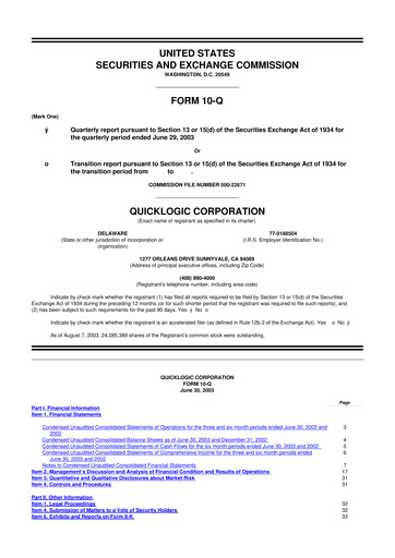 Thumbnail Quicklogic 10-Q Quarterly Report FY 