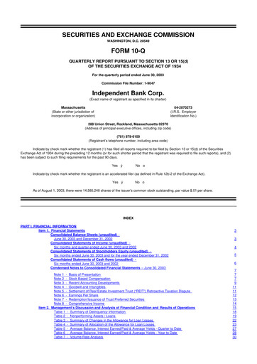 Miniature Independent Bank Corp. 10-Q Rapport trimestriel  