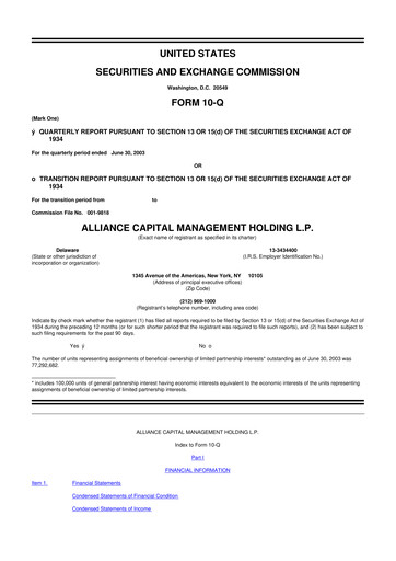 Thumbnail AllianceBernstein 10-Q Quarterly Report FY 