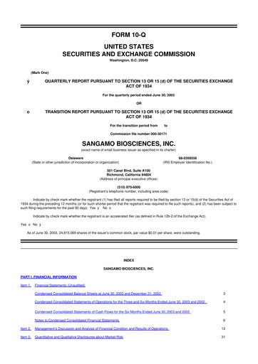Thumbnail Sangamo Therapeutics
 10-Q Quarterly Report FY 