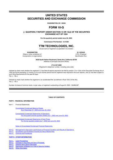 Thumbnail TTM Technologies
 10-Q Quarterly Report FY 