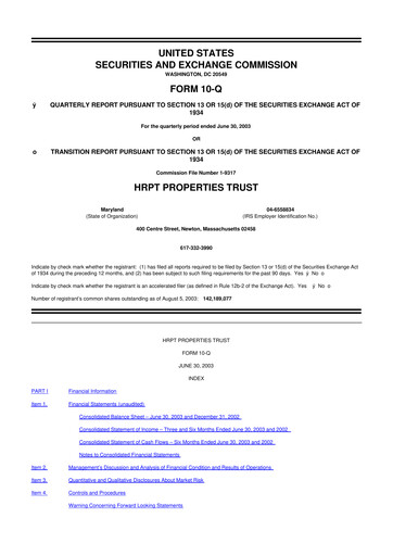 Vorschaubild Equity Commonwealth 10-Q Quartalsbericht  