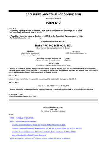 Thumbnail Harvard Bioscience 10-Q Quarterly Report FY 