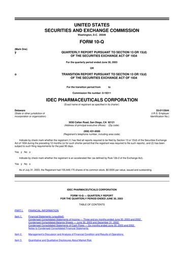 Vorschaubild Biogen 10-Q Quartalsbericht  