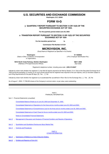 Thumbnail MicroVision 10-Q Quarterly Report FY 