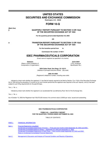 Vorschaubild Biogen 10-Q Quartalsbericht  