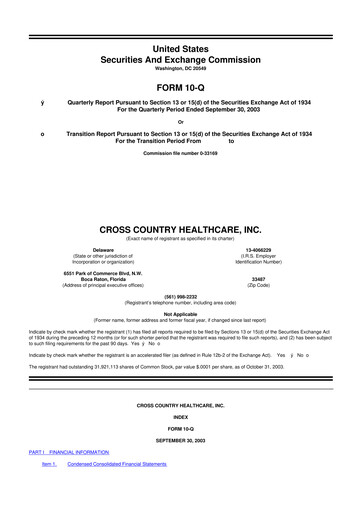 Vorschaubild Cross Country Healthcare 10-Q Quartalsbericht  