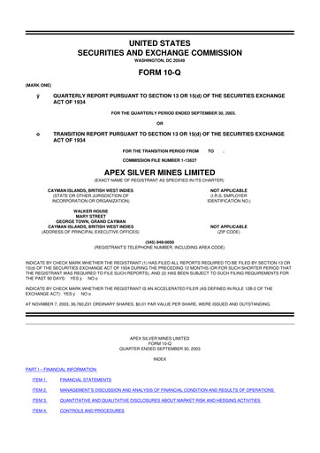 Miniature Golden Minerals
 10-Q Rapport trimestriel  