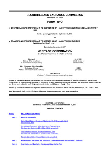 Thumbnail Meritage Homes 10-Q Quarterly Report FY 