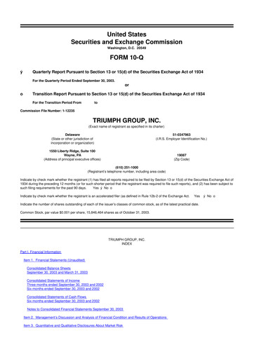 Thumbnail Triumph Group
 10-Q Quarterly Report FY 