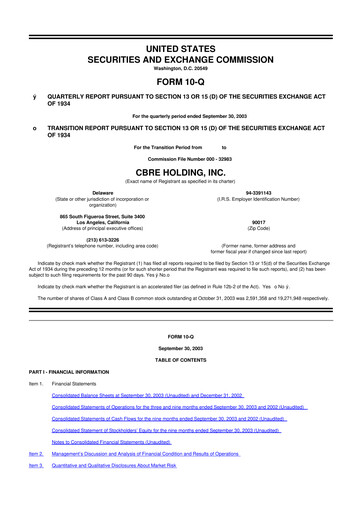 Miniature CBRE Group
 10-Q Rapport trimestriel  