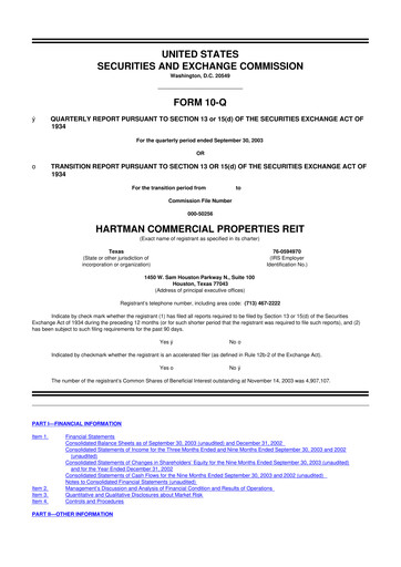 Thumbnail Whitestone REIT 10-Q Quarterly Report FY 