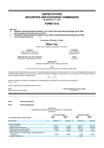 Miniature Xilinx 10-Q Rapport trimestriel  