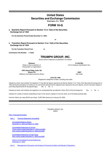 Thumbnail Triumph Group
 10-Q Quarterly Report FY 