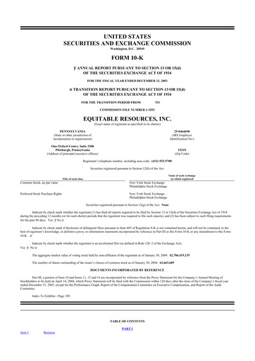 Thumbnail EQT Corporation
 10-K Annual Report 