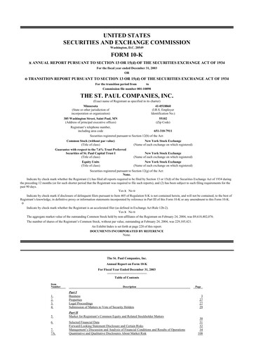 Thumbnail The Travelers Companies 10-K Annual Report 