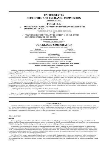 Thumbnail Quicklogic 10-K Annual Report 