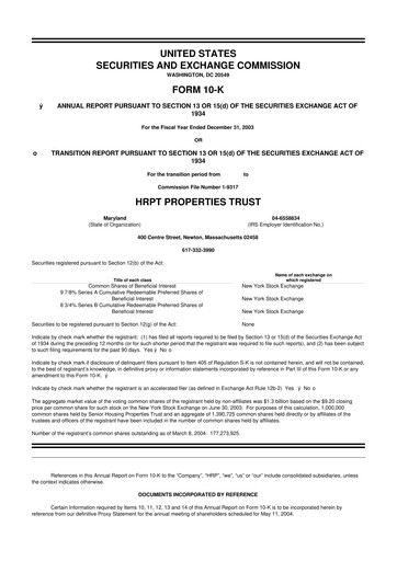 Vorschaubild Equity Commonwealth 10-K Jahresbericht 