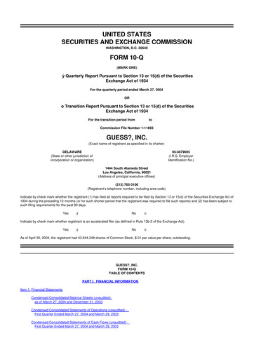 Thumbnail Guess 10-Q Quarterly Report FY 