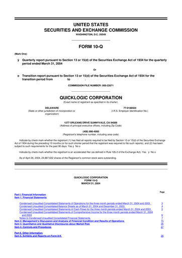 Thumbnail Quicklogic 10-Q Quarterly Report FY 