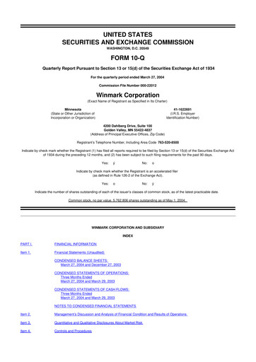 Thumbnail Winmark 10-Q Quarterly Report FY 