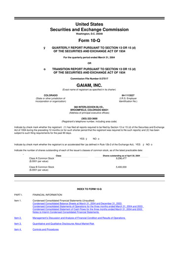 Thumbnail Gaia 10-Q Quarterly Report FY 