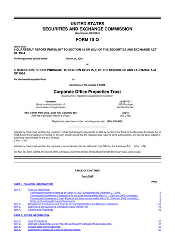 Thumbnail COPT Defense Properties 10-Q Quarterly Report FY 