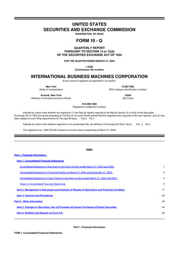 Vorschaubild IBM 10-Q Quartalsbericht  
