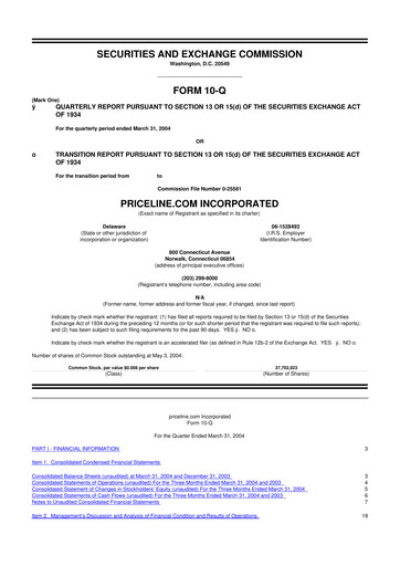 Thumbnail Booking Holdings (Booking.com) 10-Q Quarterly Report FY 