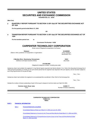 Thumbnail Carpenter Technology 10-Q Quarterly Report FY 