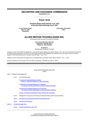 Thumbnail Allient 10-Q Quarterly Report FY 