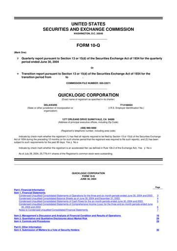 Thumbnail Quicklogic 10-Q Quarterly Report FY 